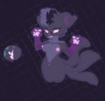  2019 5_fingers absurd_res angry anthro anthrofied areola big_breasts bioluminescence breasts canid canine claws digital_media_(artwork) domestic_cat felid feline felis female feral fingers fur ghost glowing glowing_eyes glowing_genitalia glowing_nipples glowing_pussy hair hi_res looking_at_viewer luigi&#039;s_mansion mammal multicolored_hair nintendo nipples nude open_mouth pawpads paws poltergeist polterkitty purple_glow pussy solo spirit superabsurd_res teeth thick_thighs toebeans translucent two_tone_hair video_games zunknown 
