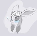  &lt;3 blush digital_media_(artwork) eeveelution female feral flower glaceon mammal nintendo plant pok&eacute;mon pok&eacute;mon_(species) simple_background slowderpyguy tongue tongue_out video_games wreath 