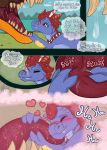  ! &lt;3 2019 allomon ambiguous_gender blue_body blue_scales bodily_fluids comic detailed_background digimon digimon_(species) digital_drawing_(artwork) digital_media_(artwork) dinosaur drooling duo english_text fangs feral grass greymon imminent_vore looking_at_another markings mountain open_mouth oral_vore orange_body orange_scales outside red_markings reptile saliva saliva_string scales scalie sea sharp_teeth signature soft_vore solo_focus squish stripes teeth text thought_bubble tongue vore vorekingdom water watermark 