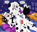  101_dalmatian_street 101_dalmatians anthro anthro_on_anthro anthro_penetrated anthro_penetrating anthro_penetrating_anthro balls big_breasts black_body black_fur blush bodily_fluids breasts brother brother_and_sister butt canid canine canis cum cum_in_pussy cum_inside dalmatian dawkins_(101_dalmatians) disney dolly_(101_dalmatians) domestic_dog dylan_(101_dalmatians) female fur genital_fluids group group_sex hi_res incest male male/female mammal multicolored_body multicolored_fur nude penetration penis playzone pussy sex sibling sister spots threesome two_tone_body two_tone_fur vaginal vaginal_penetration white_body white_fur 