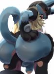  2019 anal anal_penetration anthro anus balls big_butt blue_body blue_fur blush butt canid canine duo erection flaccid fur humanoid_penis looking_back lucario male male/male mammal nintendo nukochi open_mouth penetration penis pok&eacute;mon pok&eacute;mon_(species) sex simple_background solo_focus video_games white_background wide_hips yellow_eyes 