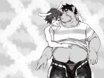  2011 alpha_channel anthro belly blush clothing duo humanoid_hands inunoshippo lagomorph leporid male mammal navel overweight overweight_male pubes rabbit simple_background transparent_background underwear 