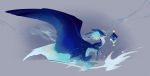  2019 absurd_res ambiguous_gender blue_body blue_feathers claws digital_media_(artwork) dragon feathered_dragon feathered_wings feathers feral hi_res kassillea model_sheet sitting solo white_body white_feathers wings 
