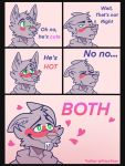  &lt;3 &lt;3_eyes 2019 ambiguous_gender anthro bedroom_eyes biped blush bodily_fluids canid canine cheek_tuft clothing comic compression_artifacts dialogue digital_media_(artwork) drooling ears_back ears_up english_text eyes_closed face_tuft fizzyfoxy fur green_eyes half-closed_eyes head_tuft hi_res inner_ear_fluff looking_forward looking_pleasured mammal partially_colored pivoted_ears saliva seductive simple_background snout solo surprise sweat text three-quarter_view topwear tuft unseen_character 