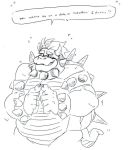  blush bowser claws english_text koopa mario_bros nintendo scalie shell shy solo spikes text video_games wuffinarts 