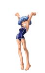 1girl animal_ears anime_coloring armpits arms_up barefoot blue_hair blue_one-piece_swimsuit breasts cat_ears clenched_teeth closed_eyes collarbone extra_ears fake_animal_ears full_body game_asset hairband highres large_variant_set leaning_back mahotama maki_daikichi medium_breasts mei_(mahotama) official_art one-piece_swimsuit outstretched_arms school_swimsuit short_hair simple_background solo standing stretching swimsuit tachi-e tan teeth third-party_source tiptoes transparent_background v-shaped_eyebrows variant_set visual_novel_cg 