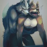  1:1 2019 anal anal_penetration angry angry_sex anthro athletic biped black_nose bodily_fluids canid canine canis claws clenched_teeth countershading cum cumshot digital_media_(artwork) duo ejaculation fangs fox fox_mccloud front_view fur genital_fluids green_eyes grey_body grey_fur hi_res kobitowani male male/male mammal motion_lines multicolored_body multicolored_fur nintendo nipples open_mouth orgasm penetration purple_nipples sex sharp_teeth simple_background snout star_fox teeth tongue two_tone_body two_tone_fur video_games white_body white_countershading white_fur wolf wolf_o&#039;donnell yellow_body yellow_fur 