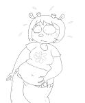  anthro belly big_belly bodily_fluids bottomwear bovid breasts caprine clothed clothing digital_media_(artwork) female hair lammy_lamb mammal navel overweight overweight_anthro pants parappa_the_rapper rumcoat sheep shirt simple_background solo sony_corporation sony_interactive_entertainment sweat topwear um_jammer_lammy 
