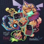  artist_name black_background blue_eyes character_name closed_mouth commentary_request dated dj_rotom electric_fan green_eyes grin lawnmower no_humans odo_7ta open_mouth pokemon pokemon_(creature) pokemon_focus pokemon_pokopia purple_eyes red_eyes refrigerator rotom rotom_(fan) rotom_(frost) rotom_(heat) rotom_(mow) rotom_(normal) rotom_(wash) sharp_teeth smile speaker teeth toaster_oven washing_machine water yellow_eyes 