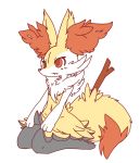  2018 blush braixen dipstick_tail fur hi_res inner_ear_fluff kneeling multicolored_body multicolored_fur multicolored_tail nintendo nyaswitchnya pok&eacute;mon pok&eacute;mon_(species) simple_background solo stick tuft video_games white_background 