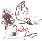  1other bdsm bird_legs bite_mark black_eyes black_tail blood blush body_fur bondage bound clenched_teeth crying growling highres injury monster_boy mumble_(jejejunum) muzzle_(mask) one_eye_closed open_mouth original pussy_juice rabies rape screech_(jejejunum) sharp_teeth simple_background straitjacket tail tears teeth tendril tentacles vaginal white_background white_fur worm 