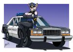  anthro belt belt_buckle belt_pouch boots breasts buckle car chisheq clothing ears_up female footwear fur hair hi_res looking_at_viewer mammal murid murine officer_flint_(foresttherotten) police police_badge police_car police_hat police_officer police_uniform police_vehicle rat red_eyes rodent shoes sitting sitting_on_car smile smiling_at_viewer solo teeth teeth_showing uniform vehicle white_body white_fur white_hair 