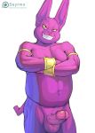 2019 anthro balls champa dragon_ball dragon_ball_super erection felid feline front_view hi_res humanoid_penis looking_at_viewer male mammal nude penis seyrmo simple_background smile solo standing white_background 