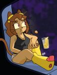  clothing dm29 eating female food gameoverse glitch_productions hi_res hot_dog kit_bodega mustard panties shirt space spacecraft tank_top topwear underwear vehicle zero_gravity 