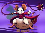  anthro clothed clothing diaper feces female flail fur hi_res mammal melee_weapon mina_(mina_the_hollower) mina_the_hollower mouse murid murine nyxiettenyxstar rodent soiled_diaper solo sound_effects stink_fumes topwear unclean_diaper used_diaper weapon wearing_diaper white_body white_fur yacht_club_games 