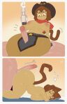  afelwft anthro breasts cowboy cowboy_outfit duo felid female feral gameoverse genitals glitch_productions gun gun_arm handgun hi_res human kit_bodega male male/female mammal penis ranged_weapon revolver sex tail thigh_sex throbbing weapon weapon_arm whiskers 