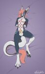  absurd_res anthro ausar_altz_(zettra_thorn) balls bdsm bed big_balls blue_body bondage bound chastity_cage chastity_cage_only chastity_device chastity_device_only dragon eastern_dragon femboy furniture genitals hands_behind_back hi_res horn in_sheath_chastity_cage inner_ear_fluff koluarts looking_at_viewer lying male markings mythological_creature mythological_scalie mythology nude on_back pawpads penis penis_tip restraints rope rope_bondage rope_harness salmon_hair scalie sheath_chastity_cage smile smiling_at_viewer solo tail tail_tuft tuft wearing_chastity_cage wearing_chastity_device whiskers 