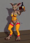 2019 alcohol anthro barmaid beverage blizzard_entertainment bluedraggy breasts camel_toe canid canine cleavage clothed clothing collar color_edit colored ecmajor edit female hair hi_res looking_at_viewer mammal solo tavern video_games waiter warcraft were werecanid werecanine whip worgen 