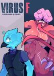absurd_res anthro armor avian balls beak blue_body body_armor bow_experiment_(resident_evil) brain breasts capcom claws clothed clothing cover cover_art cover_page duo elemental_creature english_text erection flesh_creature genitals golden_bag_nero gynomorph hi_res humanoid intersex licker_(resident_evil) luuklook male monster monstrous_humanoid mythological_avian mythological_bird mythological_creature mythology nude open_mouth organs penis resident_evil t-virus_mutant_(resident_evil) teeth text tongue tongue_out undead water water_creature water_phoenix zombie