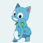 1:1 anthro anus backpack balls big_balls big_butt blue_balls blue_body blue_fur butt cheek_spots claws dipstick_tail domestic_cat dulone exceed fairy_tail felid feline felis fur genitals grin hand_on_butt hand_on_own_butt happy_(fairy_tail) hi_res long_tail looking_at_viewer looking_back looking_back_at_viewer male mammal markings mole_on_butt multicolored_body multicolored_fur pink_anus pink_inner_ear rear_view shortstack shortstack_male simple_background smile solo tail tail_markings teeth two_tone_body two_tone_fur whiskers white_background white_body white_fur