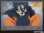 2026 2d_animation 4:3 animated anthro areola big_breasts black_body black_hair black_sclera bone bouncing_breasts breasts canid canine clothed clothed_anthro clothed_female clothing convenient_censorship crouching digital_media_(artwork) exposed_breasts female female_anthro gummitonic hair heart_symbol jumpsuit looking_at_viewer malo mammal offscreen_sex orange_jumpsuit partially_clothed partially_clothed_anthro partially_clothed_female scp-1471-a scp_foundation signature skull skull_head solo spread_legs spreading thrusting tongue tongue_out vhs_filter white_eyes