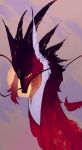  2019 absurd_res ambiguous_gender day detailed_background digital_media_(artwork) dragon feathered_dragon feathers feral fur furred_dragon headshot_portrait hi_res kassillea outside portrait red_body red_fur sky solo 