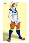  2019 absurd_res anthro anthrofied balls cinderace hi_res lagomorph male mammal nintendo penis pok&eacute;mon pok&eacute;morph solo unknown_pok&eacute;mon video_games zourik 