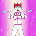  1:1 abstract_background accessory anthro anthrofied briefs bulge clothing crop_top eeveelution fuze headband hi_res magical_girl_outfit male nintendo pok&eacute;mon pok&eacute;mon_(species) scarf shirt solo sylveon topwear underwear video_games 