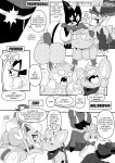 2026 6_panel_comic absurd_res ambiguous_gender answer anthro big_butt biped black_tail black_text blood bloominoko bodily_fluids butt closed_smile comic dewott dialogue ellipsis english_text eyes_closed eyewear female feral froakie generation_2_pokemon generation_4_pokemon generation_5_pokemon generation_6_pokemon generation_8_pokemon generation_9_pokemon goggles group heart_eyes heart_symbol heavenlyproductions hi_res hisuian_form hisuian_zorua kerchief level-5 looking_at_another looking_back lying mask meowscarada monochrome motion_lines mouth_closed neck_tuft nintendo nosebleed open_mouth open_smile pawmi pichu pokemon pokemon_(species) pupils quadruped quaquaval question question_mark questions_and_answers regional_form_(pokemon) sharp_teeth shinx smile sparks_pichu speech_bubble tail talking_to_another teeth text text_box tongue tuft white_pupils white_sclera yo-kai_watch zorua