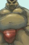  2016 anthro asian_clothing belly clothing east_asian_clothing fundoshi humanoid_hands ikaring japanese_clothing male mammal moobs nipples overweight overweight_male solo suid suina sus_(pig) underwear wild_boar 
