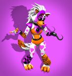 2026 3_toes 3d_(artwork) 4_fingers animatronic anthro arm_warmers armwear belt black_sclera bottomwear bow_tie canid canine canis checkered checkered_arm_warmers checkered_armwear checkered_clothing checkered_leg_warmers claws clothing collar crop_top digital_media_(artwork) ear_piercing ear_ring feet female fingerless_gloves fingers five_nights_at_freddy's five_nights_at_freddy's:_security_breach five_nights_at_freddy's_world full-length_portrait gesture glistening glistening_body gloves hair hand_gesture handwear heart_(marking) hi_res hook hook_hand hotpants leg_warmers legwear lolbit_(fnaf) long_hair looking_at_viewer machine mammal markings midriff orange_bottomwear orange_clothing orange_shirt orange_shorts orange_topwear pattern_arm_warmers pattern_armwear pattern_clothing pattern_leg_warmers pattern_legwear piercing portrait purple_background purple_bow_tie purple_claws purple_clothing purple_eyelids purple_fingerless_gloves purple_gloves purple_handwear raised_finger raised_index_finger ring_piercing robot robot_anthro scottgames shadow shirt shorts shoulder_pads simple_background solo source_filmmaker_(artwork) standing steel_wool_studios striped_arm_warmers striped_armwear striped_clothing striped_leg_warmers striped_legwear stripes studded_belt studded_collar studs tail toes topwear white_body white_eyes white_hair wolf zelyonka