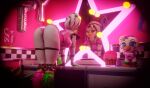 2026 3d_(artwork) animatronic anthro avian balloon beak bent_over big_breasts bird bottomwear breasts butt chicken clothing digital_media_(artwork) eyebrows female fingerless_gloves five_nights_at_freddy's five_nights_at_freddy's:_security_breach galliform glamrock_chica glistening glistening_body glistening_bottomwear glistening_clothing glistening_shirt glistening_shorts glistening_topwear gloves green_clothing green_fingerless_gloves green_gloves green_handwear hair handwear head_bow hi_res hotpants impaer_jaster inflatable inside leg_warmers legwear looking_at_viewer looking_back looking_back_at_viewer machine mirror mirror_reflection neon non-mammal_breasts phasianid pink_bottomwear pink_clothing pink_shirt pink_shorts pink_topwear plushie purple_eyes raised_eyebrow reflection robot robot_anthro scottgames shirt short_hair shorts solo steel_wool_studios tail thick_thighs topwear watermark white_body white_hair wide_hips