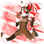 1:1 2015 ankle_tuft anthro arm_tuft brown_body brown_eyebrows brown_fur candy candy_cane crownedvictory dessert digital_drawing_(artwork) digital_media_(artwork) elbow_tuft eyebrows featureless_crotch flat_colors food full-length_portrait fur grin leg_tuft male mammal nude pawpads pink_inner_ear pink_pawpads portrait raised_tail red_eyes red_inner_ear red_nose red_pawpads ringed_eyes smile snout solo tail teeth tuft two_tone_inner_ear white_body white_fur