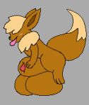  animal_genitalia balls big_balls big_sheath blush brown_body brown_fur delta&#039;s_art eevee fur hair huge_balls huge_sheath hyper hyper_balls hyper_penis hyper_sheath male nintendo penis pok&eacute;mon pok&eacute;mon_(species) sheath simple_background solo tan_body tan_fur tongue tongue_out video_games 