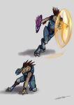 2023 3_fingers 3_toes action_pose alien anthro arm_quills armor claws clothed clothed_anthro clothed_male clothing colored crouching digitigrade energy_shield feet finger_claws fingers gun halo_(series) hi_res holding_gun holding_object holding_ranged_weapon holding_weapon ibie'shan kig-yar male male_anthro microsoft needler plasma_pistol pose pupils quill_hair ranged_weapon red_quills reptile scalie shield simple_background slit_pupils solo t'loaki toddavali toe_claws toes weapon xbox_game_studios yellow_eyes