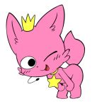  2019 choreuny collar crown looking_at_viewer one_eye_closed pinkfong_(character) wink 