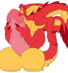  2019 5_fingers asian_mythology disney dragon dragon_taur east_asian_mythology eastern_dragon fingers fur hand_on_penis hi_res holding_penis humanoid_penis hyper hyper_penis looking_at_viewer male mane mulan_(copyright) multi_limb mushu mythology nude penis red_body red_fur red_mane scales simple_background slinkydragon_(colorist) smile solo taur yellow_body yellow_scales 