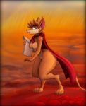  2018 anthro blue_eyes breasts brown_hair buckteeth cape clothing digitigrade don_bluth featureless_breasts female hair hi_res mammal mouse mrs._brisby murid murine open_mouth pussy rodent snout solo teeth tgwonder the_secret_of_nimh thick_thighs whiskers 