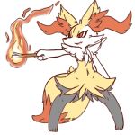  1:1 2018 anthro braixen dipstick_tail fire fur hi_res inner_ear_fluff kemono multicolored_body multicolored_fur multicolored_tail nintendo nyaswitchnya pok&eacute;mon pok&eacute;mon_(species) simple_background standing stick tuft video_games white_background 