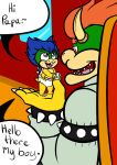  2015 anthro baby black_eyes bowser clothed clothing dialogue diaper duo english_text koopa koopaling ludwig_von_koopa male mario_bros nintendo red_eyes renee-moonveil scalie text video_games young 
