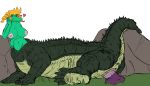  &lt;3 2019 5_fingers 5_toes alligator alligatorid big_breasts blonde_hair bratty_(undertale) breasts crocodilian crocodilian_taur female fingers green_body green_scales green_skin hair masturbation nipples non-mammal_breasts nude oilblkrum red_eyes reptile reptile_taur scales scalie scalie_taur slinkydragon_(colorist) solo taur taurification toes undertale video_games 