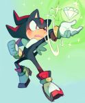  2019 anthro chaos_emerald clothing eulipotyphlan footwear gloves handwear hedgehog male mammal open_mouth shadow_the_hedgehog solo sonic_(series) sony-shock video_games 