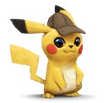  2019 ambiguous_gender clothing detective_pikachu fur hat_only headgear headwear headwear_only henkkab mostly_nude nintendo pikachu pok&eacute;mon pok&eacute;mon_(species) pok&eacute;mon_detective_pikachu simple_background smile solo video_games 