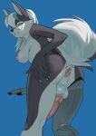 animal_genitalia animal_penis anthro anus areola balls breasts butt canid canine canine_genitalia canine_penis canis cybernetic_arm cybernetic_limb cybernetics cyberpunk digital_media_(artwork) domestic_dog erection eyewear eyewear_only fur genitals glasses glasses_only gynomorph hair half-closed_eyes hand_on_butt hi_res intersex knot looking_at_viewer machine mammal narrowed_eyes nipples nude penis presenting presenting_hindquarters pulred round_glasses simple_background smile solo spread_butt spreading tail wearing_glasses white_balls white_breasts