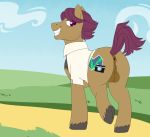  /d/non anus backsack balls bottomless butt clothed clothing equid equine feral horse looking_at_viewer looking_back male mammal my_little_pony pony presenting presenting_hindquarters snap_shutter_(mlp) solo 