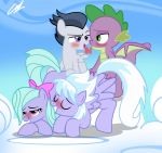  blush bow cloud_chaser_(mlp) dragon equid equine feathered_wings feathers female flitter_(mlp) friendship_is_magic group group_sex hi_res male male/female mammal my_little_pony penetration pterippus rumble_(mlp) sex spike_(mlp) succubi_samus tongue vaginal vaginal_penetration wings young 