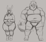 anthro asinus bottomwear breasts canid canine canis chuy_(jezzlen) clothed clothed_anthro clothed_female clothed_male clothing crossgender domestic_dog donkey duo equid equine female ftm_crossgender fur hair hair_over_eyes hi_res jezzlen male male/female mammal mollie_(jezzlen) mtf_crossgender musclegut muscular muscular_anthro muscular_male pants shirt shorts standing tank_top topwear