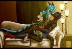  anthro canid canine couple_(disambiguation) dragon drulttur felid feline female hybrid icy-marth kissing male mammal semura_(character) 