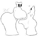 anthro balls bed_sheet bedding bedsheet_ghost big_balls big_breasts big_butt big_penis breasts butt curvy_figure duo erection felid feline female genitals heart_symbol hi_res huge_balls huge_breasts huge_penis hyper hyper_breasts hyper_genitalia hyper_penis male mammal penis wide_hips zerocloak