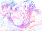 aquatic aquatic_dragon black_nose blowing_kiss breasts butt colored dragon earpiece female freedom_planet galaxytrail grabbing_own_butt hair heart_eyes heart_symbol hi_res long_hair looking_at_viewer looking_back murenka_k mythological_creature mythological_scalie mythology nipples nude open_mouth purple_body purple_hair red_eyes sash_lilac scalie simple_background white_background